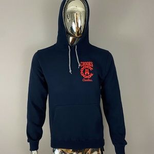 New Crooks and Castles Blue Graphic Logo Men's Hoodie Sweatshirt Size XS